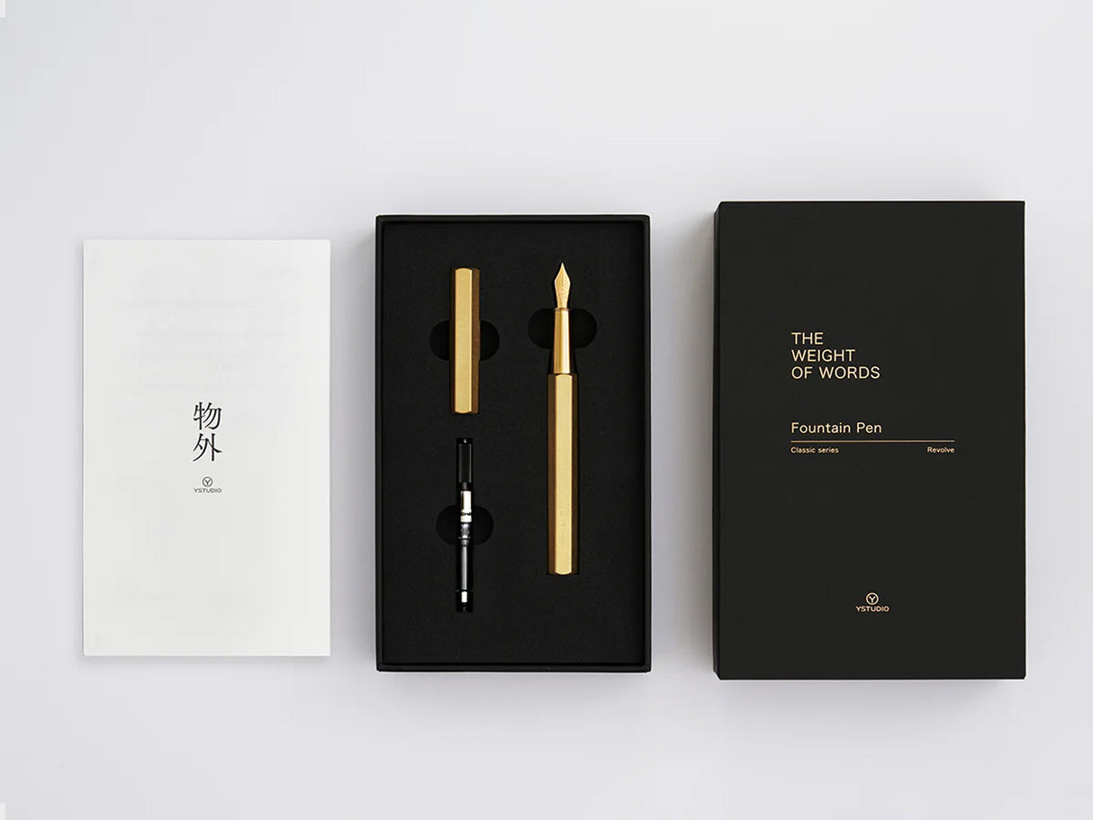 Ystudio Revolve Fountain Pen - Brass