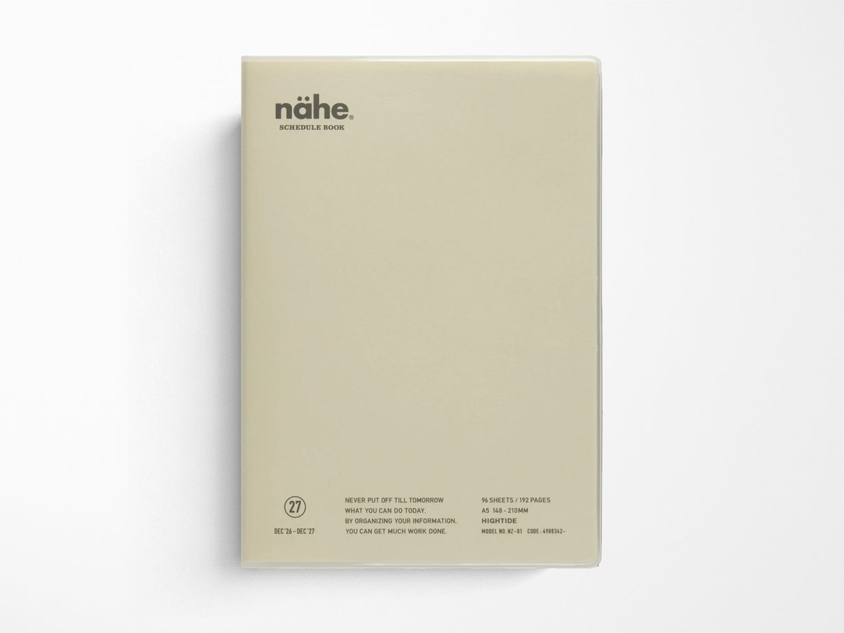 Hightide 2027 Weekly Schedule Book Nähe A5 Vertical