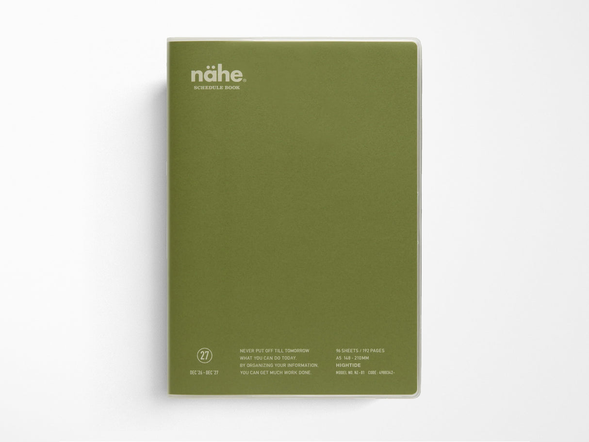 Hightide 2027 Weekly Schedule Book Nähe A5 Vertical