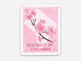 DC Cherry Blossom Stamp Sized Vinyl Sticker
