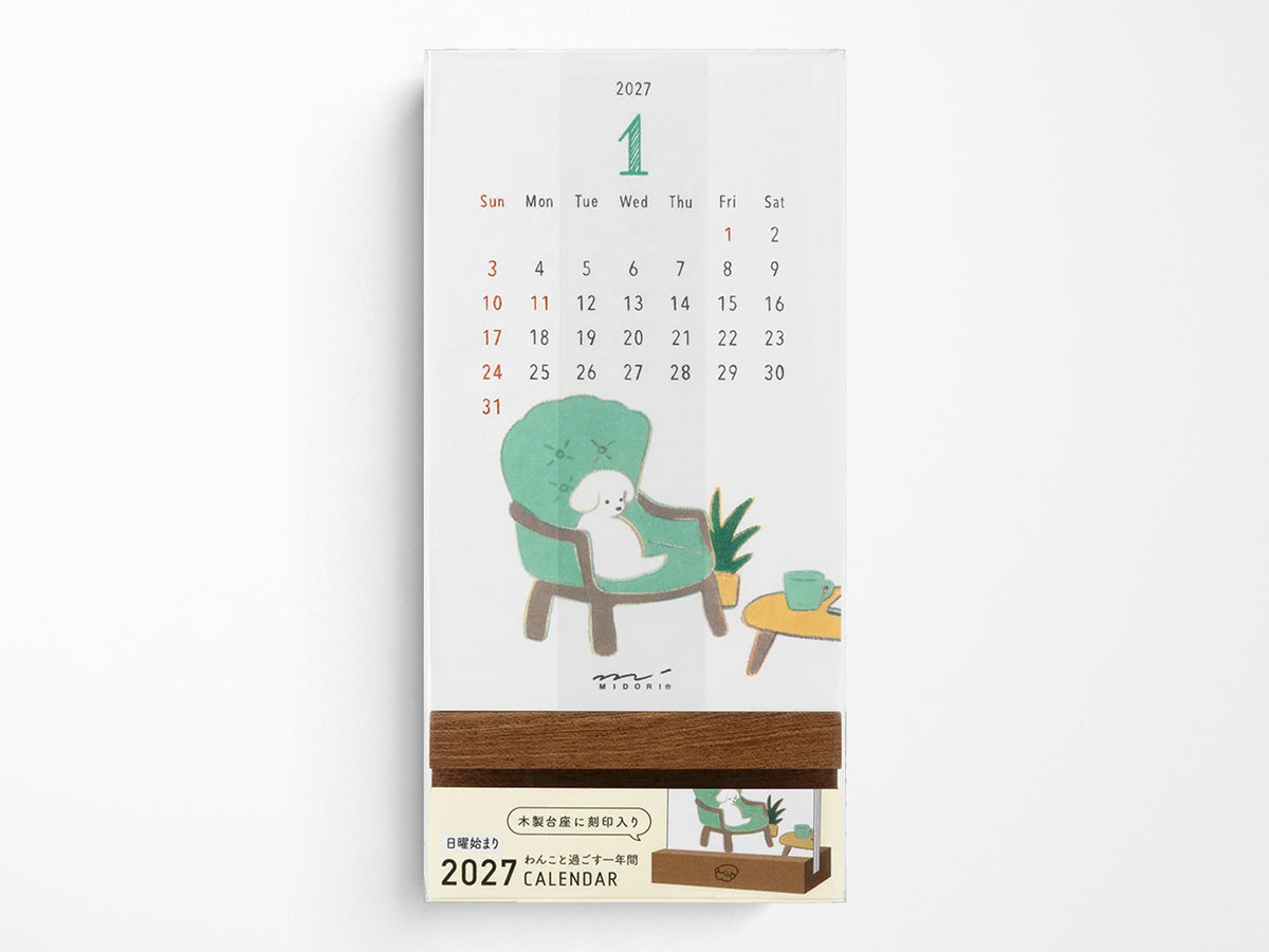 Midori Stand Calendar 2027 - Dog