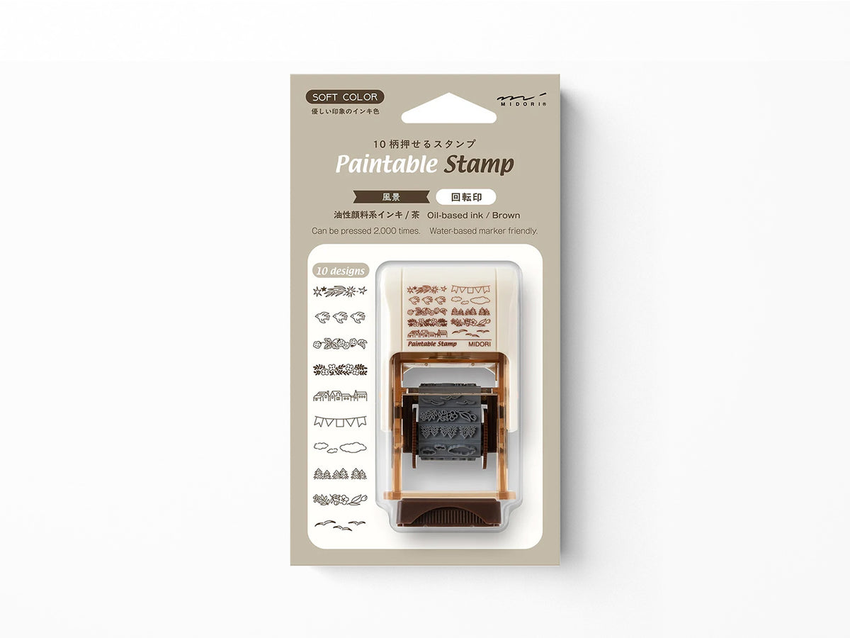 Midori Rotating Stamp - Soft Color Landscape Brown