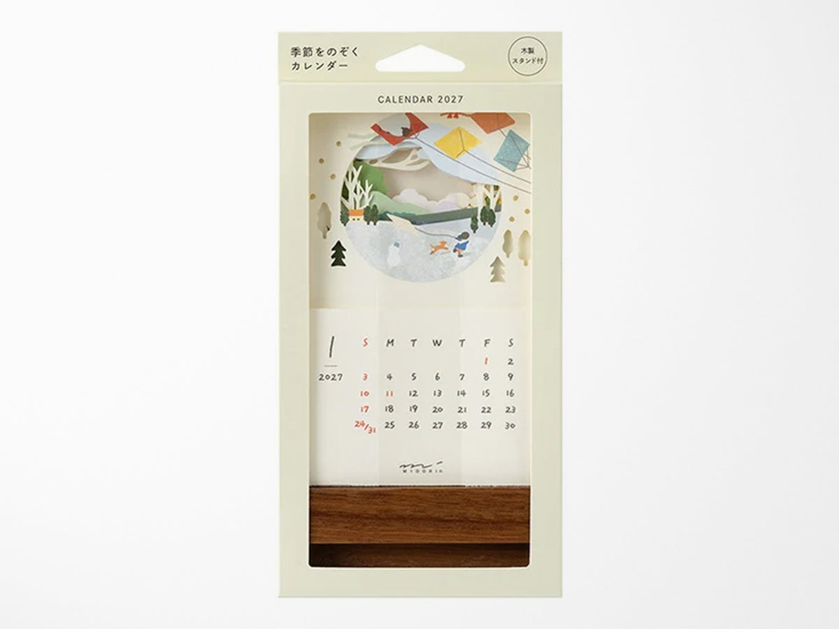 Midori Stand Calendar 2027 - Laser Cut Landscapes
