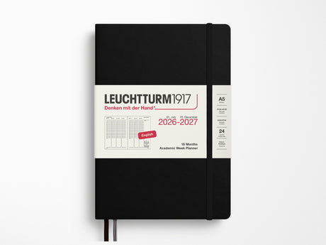 2026-2027 Leuchtturm 1917 18 Month Academic Week Planner - Black