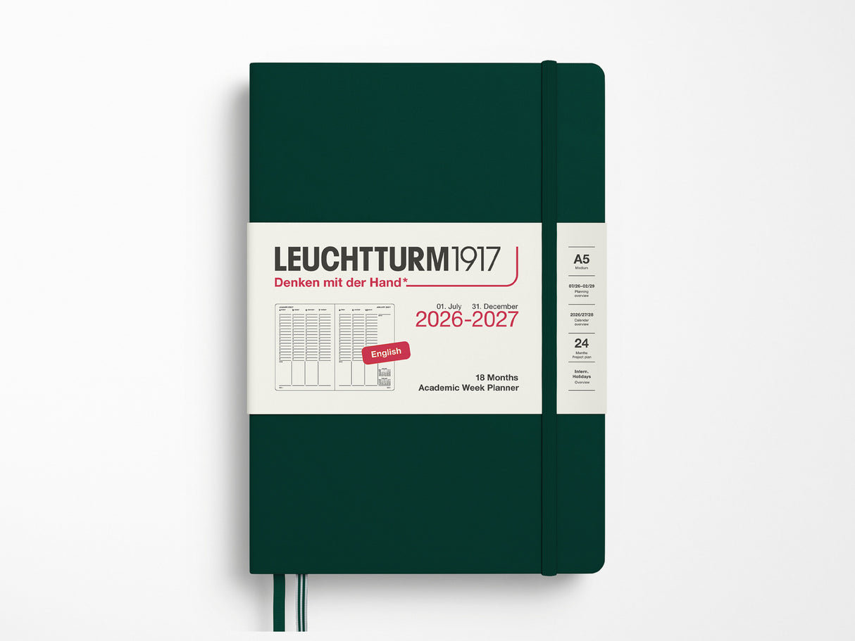 2026-2027 Leuchtturm 1917 18 Month Academic Week Planner - Forest Green