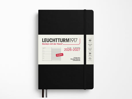 2026-2027 Leuchtturm 1917 18 Month Weekly Planner & Notebook - Black