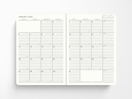 2027 Leuchtturm 1917 Monthly Planner with Notebook - FOREST GREEN