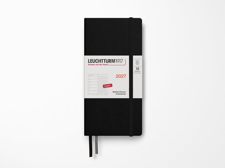 2027 Leuchtturm 1917 Weekly Planner Dotted Wallet - BLACK