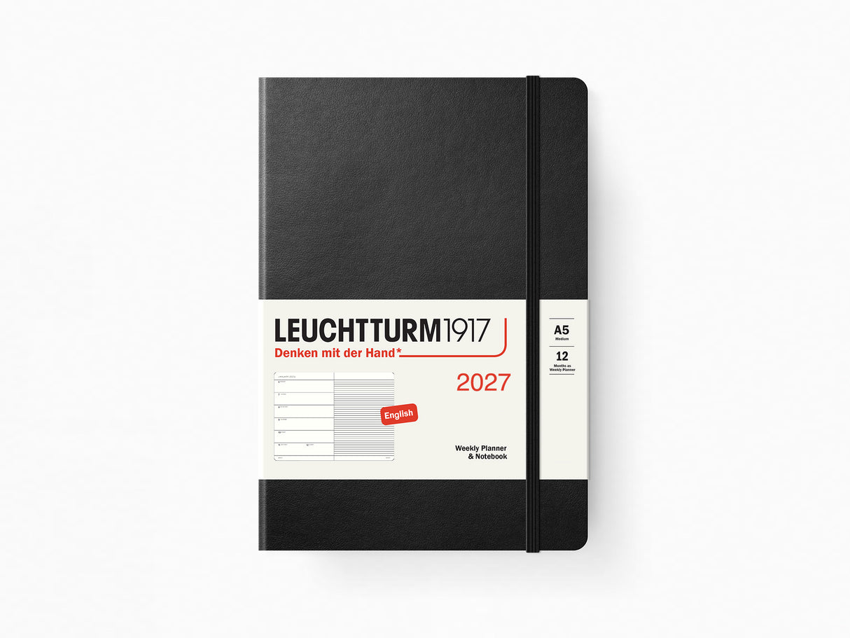 2027 Leuchtturm 1917 Weekly Planner & Notebook - BLACK