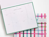 Happy Plaid Covered Weekly Planner