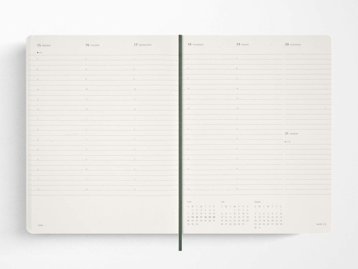 Moleskine 15 Month 2027 Weekly Planner - Myrtle Green Soft Cover