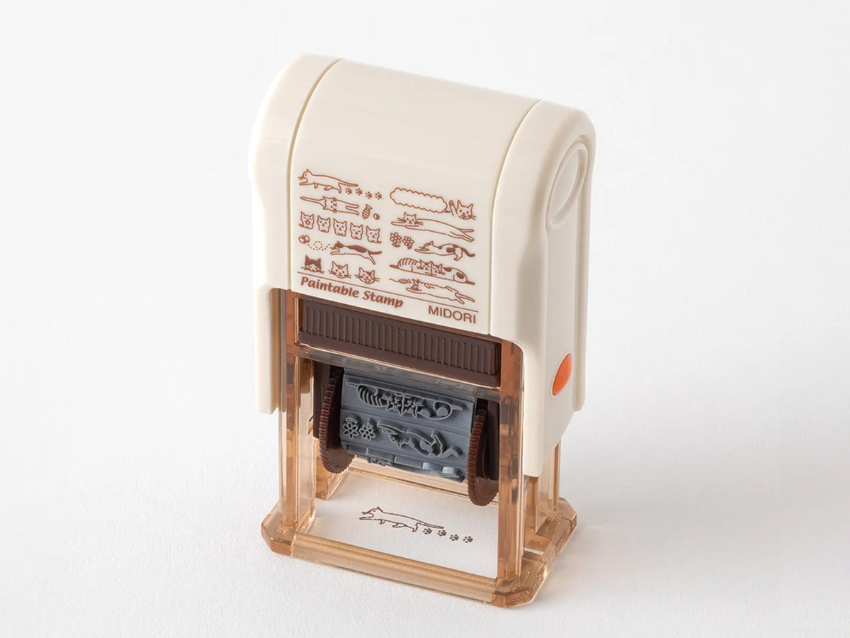 Midori Rotating Stamp - Soft Color Cat - Brown