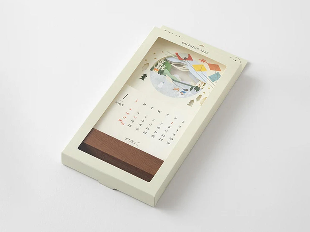 Midori Stand Calendar 2027 - Laser Cut Landscapes