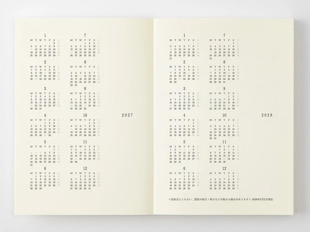 MD Notebook Monthly Diary A6 2027