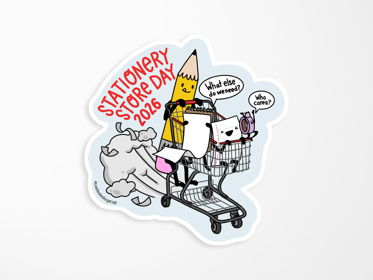 The Paper People Go Shopping Vinyl Sticker