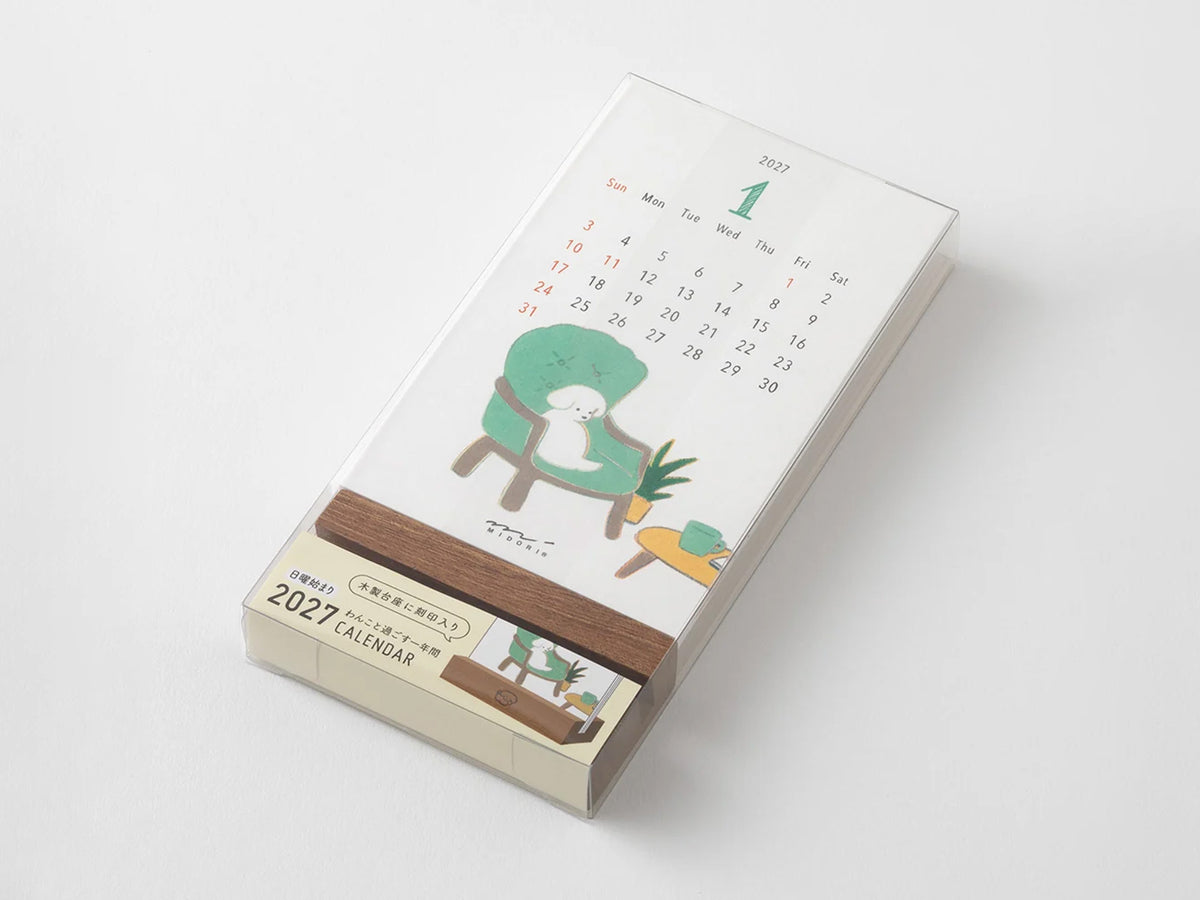 Midori Stand Calendar 2027 - Dog
