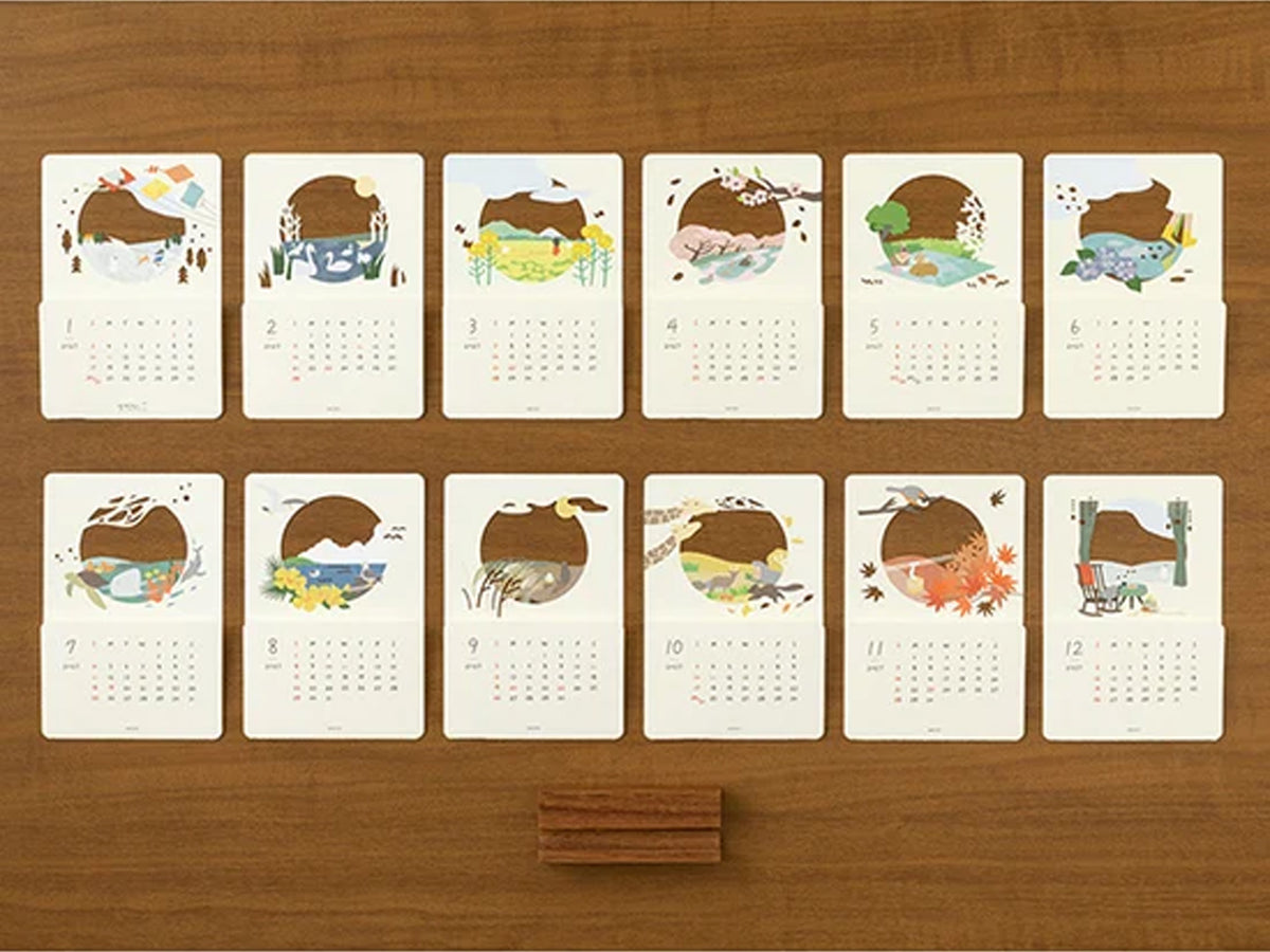 Midori Stand Calendar 2027 - Laser Cut Landscapes
