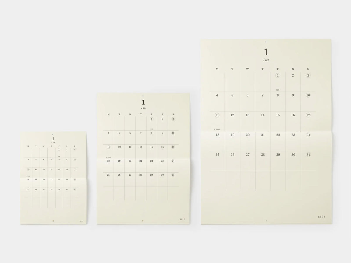MD Wall Calendar 2027 Bi Folded A3