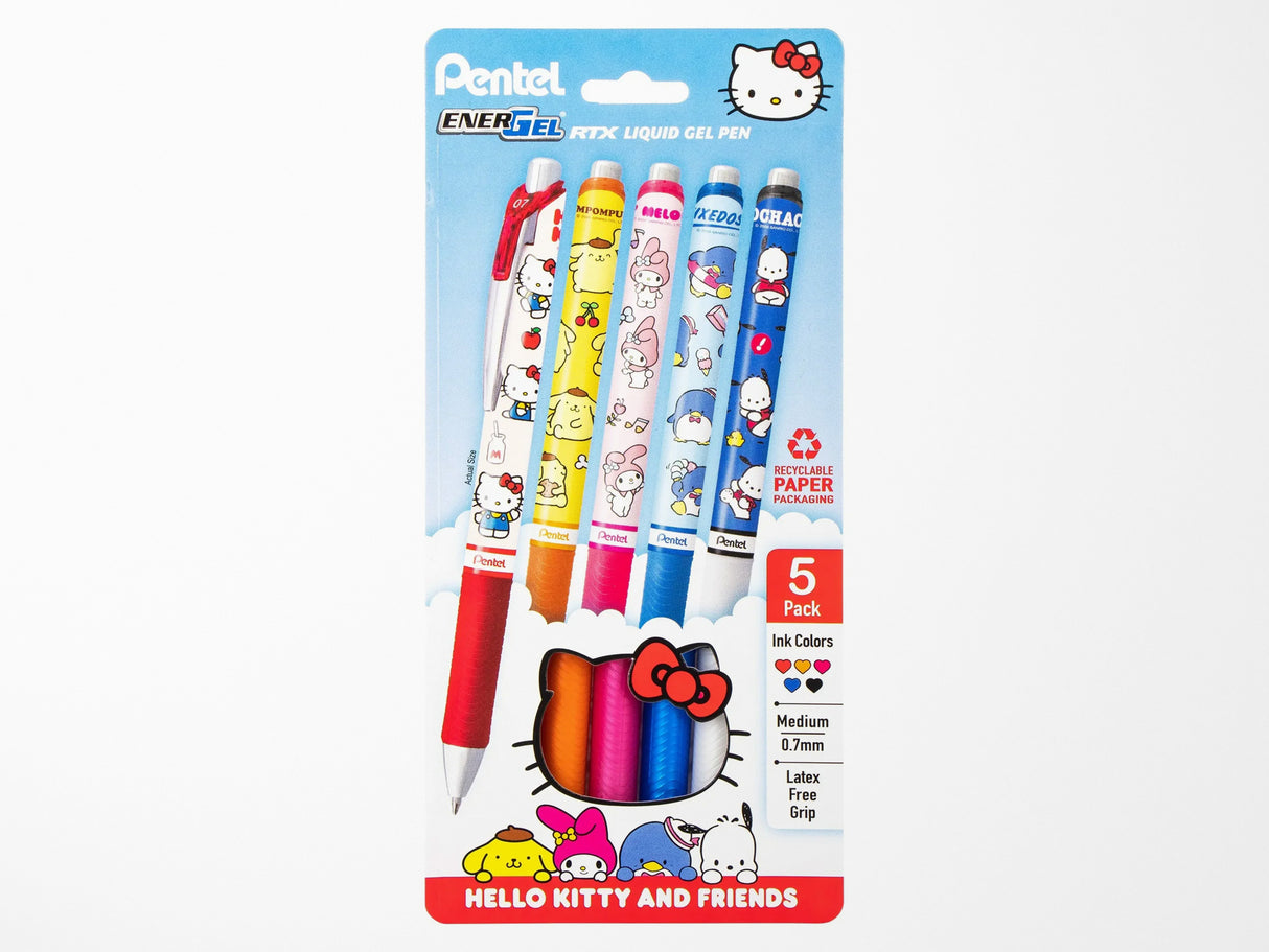 EnerGel RTX Liquid Gel Pen Hello Kitty & Friends 5 Pack