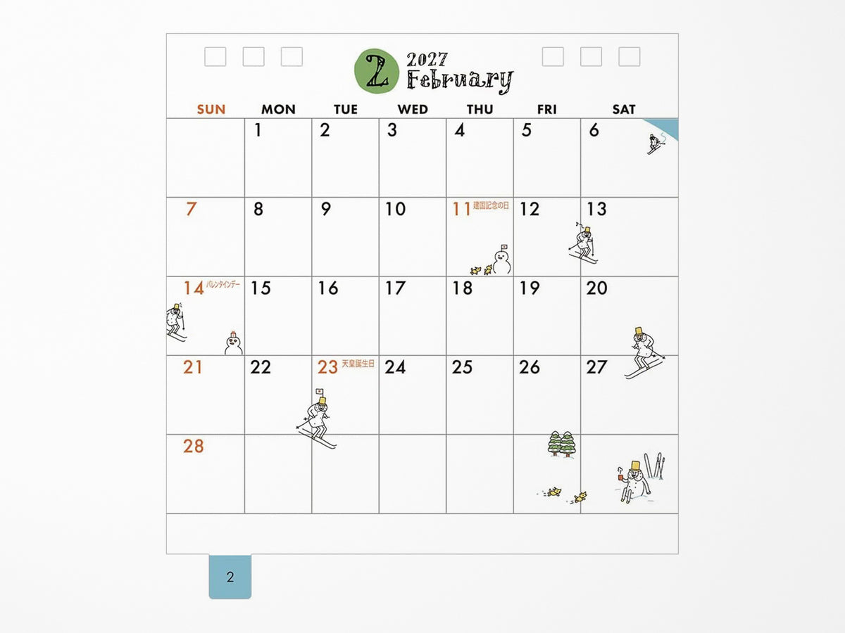 Midori Desk Calendar 2027 - Small Ojisan
