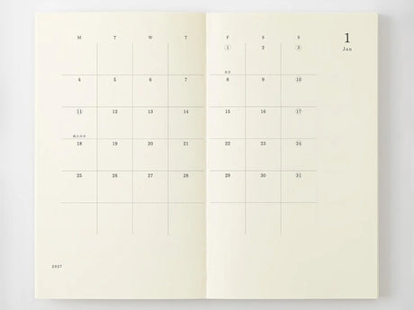 MD Notebook Monthly Diary B6 Slim 2027