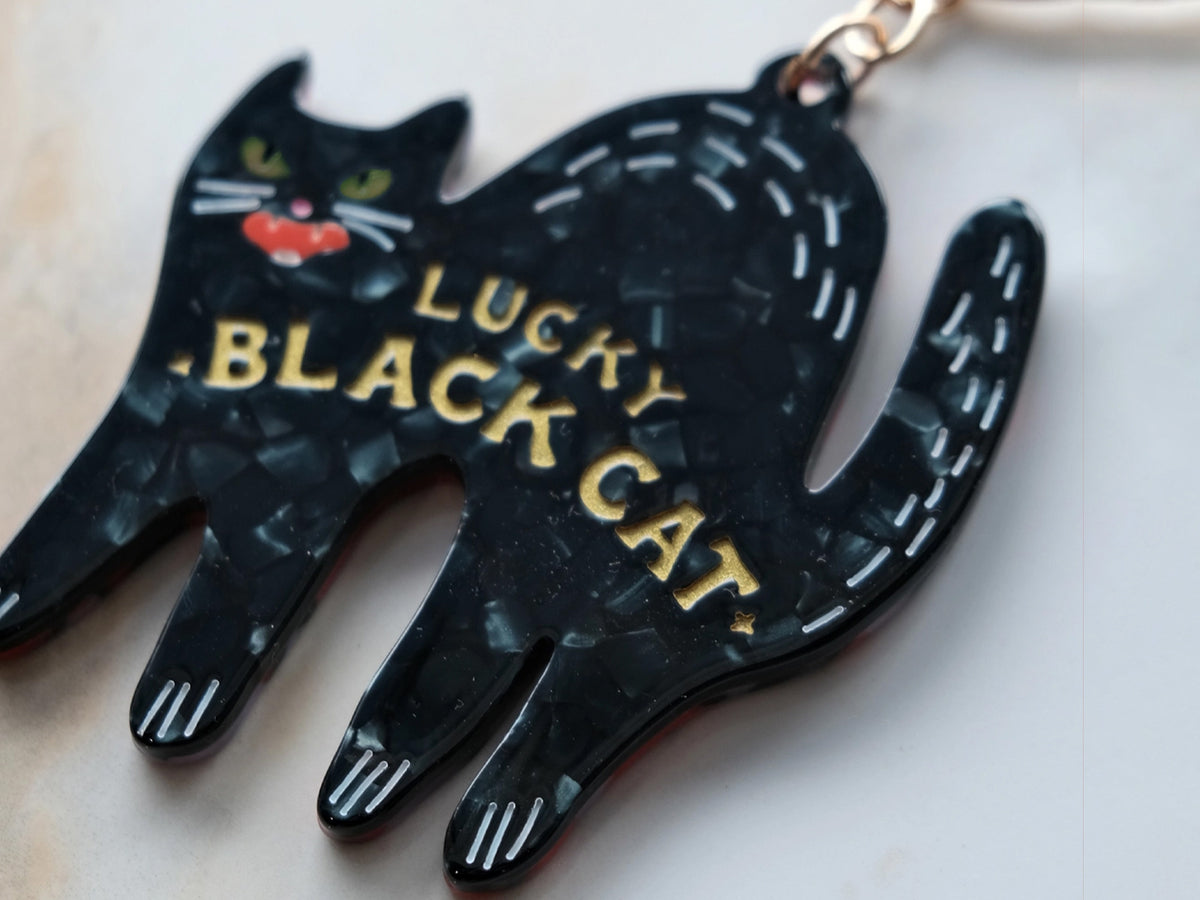 Lucky Black Cat Bag Charm