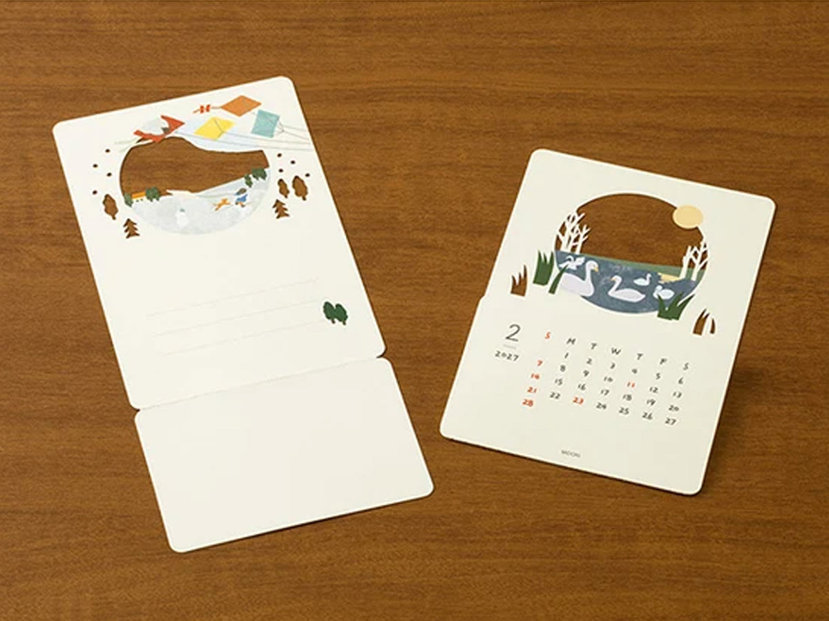 Midori Stand Calendar 2027 - Laser Cut Landscapes