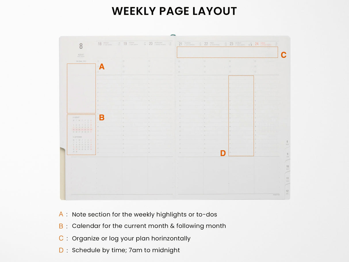 Hightide 2027 Weekly Schedule Book Nähe A5 Vertical