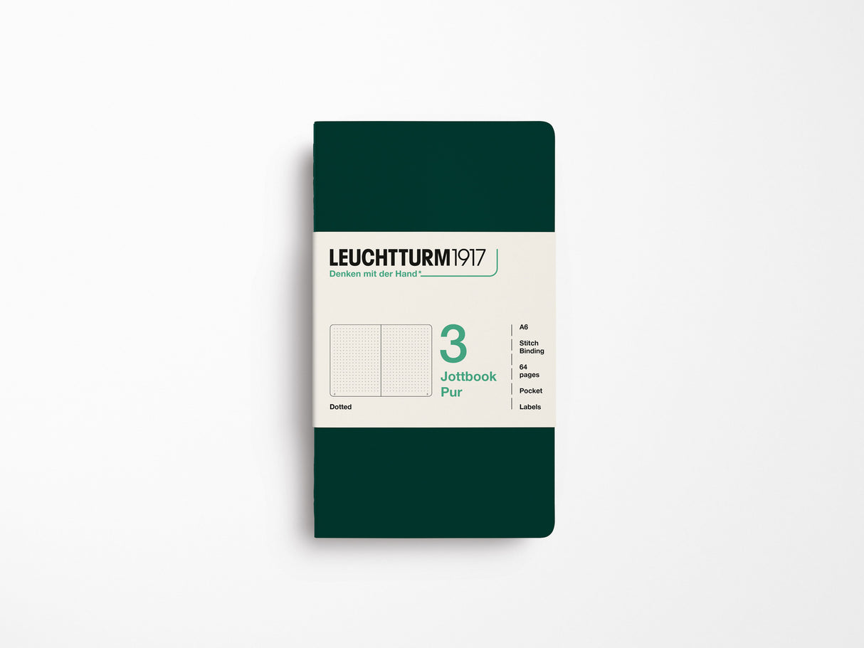 Leuchtturm 1917 Jottbook Pur Set of 3 - Forest Green