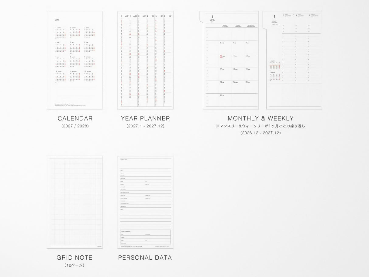 Hightide 2027 Weekly Schedule Book Nähe B6 Slim Vertical