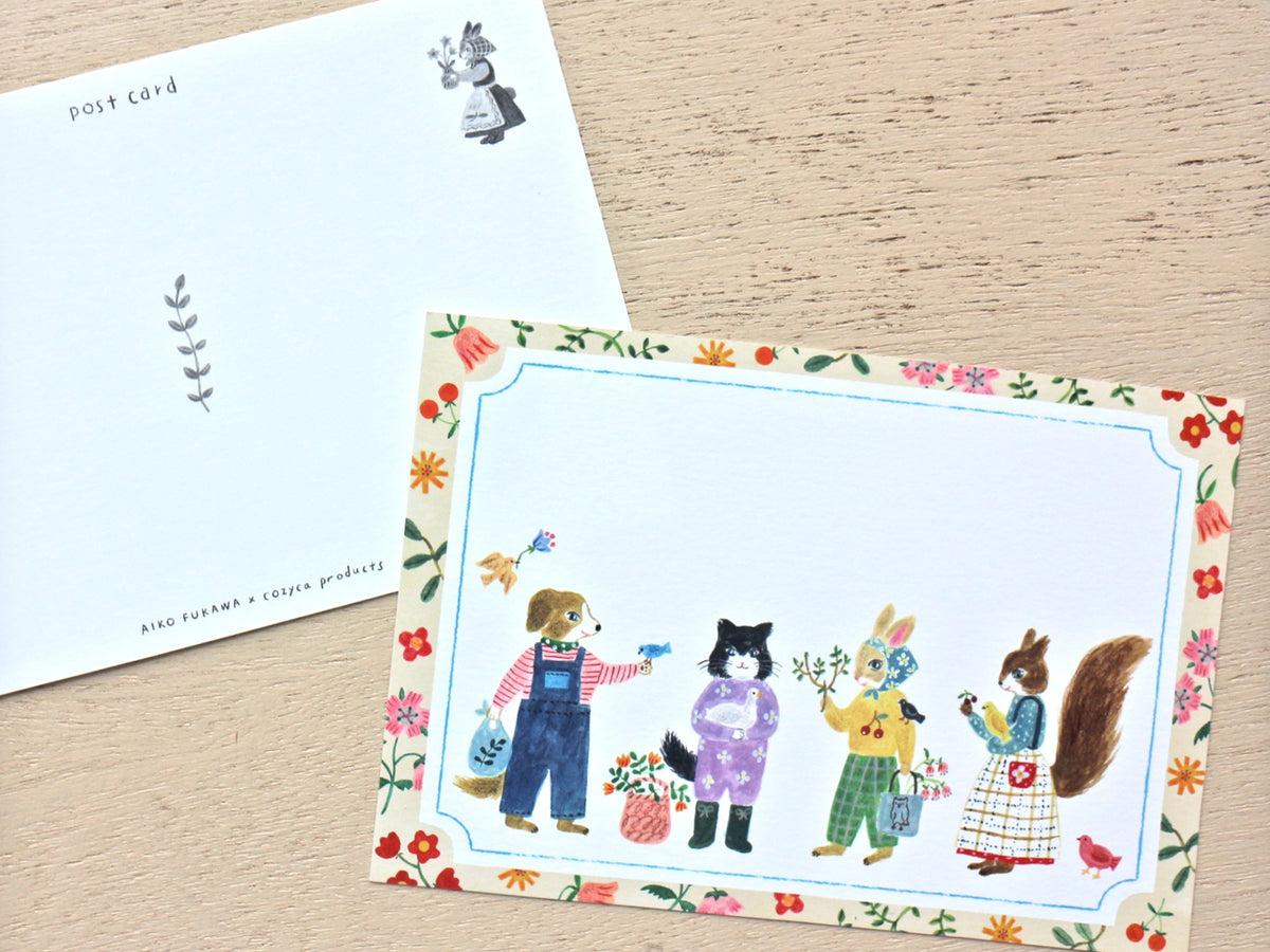 Aiko Fukawa Postcard Writing Pad - Little Fluffy Friends