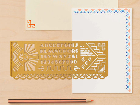 Art Deco Brass Template Design Stencil
