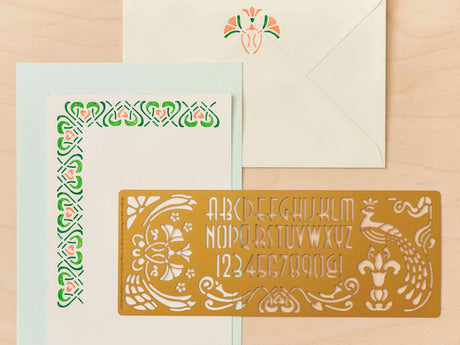 Art Nouveau Brass Template Design Stencil