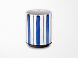 Blue & White Stripe Yunomi Style Tea Cup