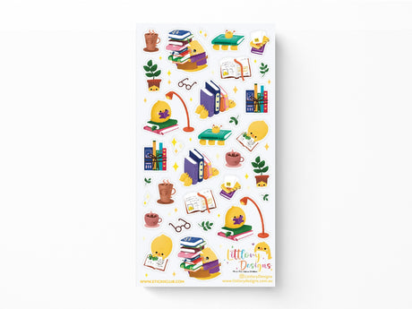 Bookworm Chickie Sticker Sheet