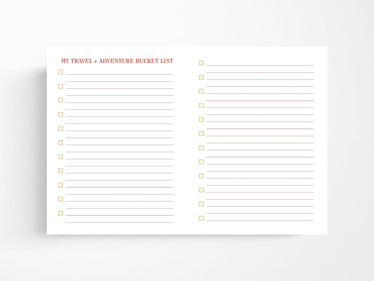 Bucket List Journal