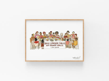 Build Longer Tables Watercolor Art Print