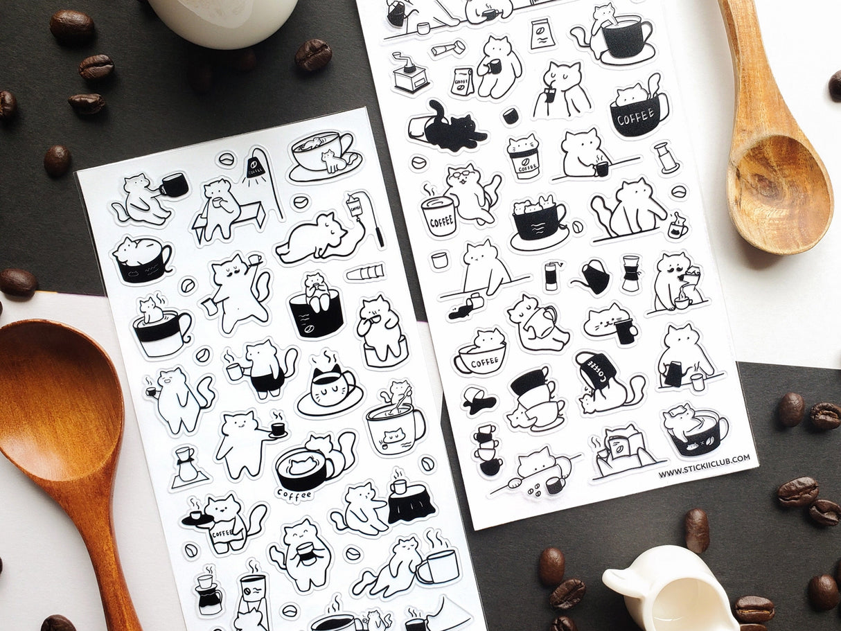Caffeine Cats 1 Sticker Sheet