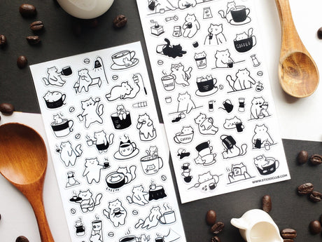 Caffeine Cats 1 Sticker Sheet