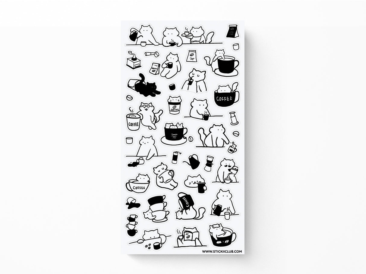 Caffeine Cats 1 Sticker Sheet