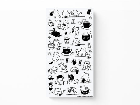 Caffeine Cats 1 Sticker Sheet
