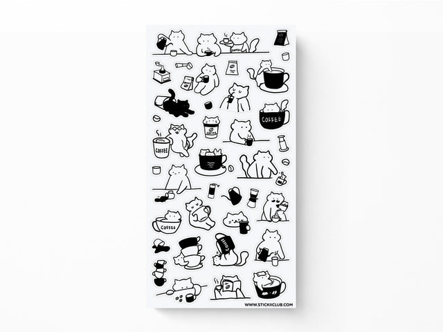 Caffeine Cats 1 Sticker Sheet