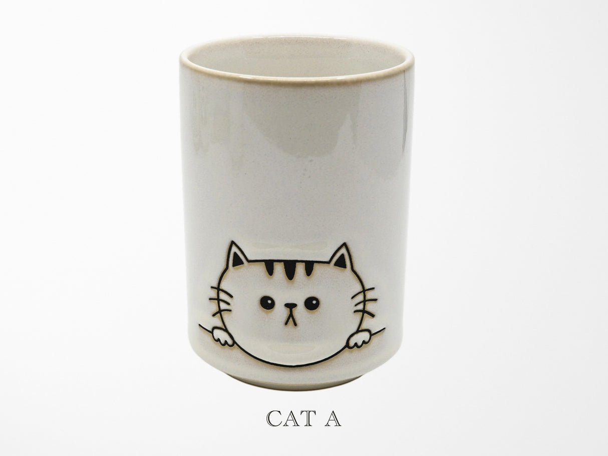 Cat Design Yunomi Style Tea Cup