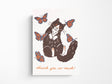 Cat and Butterflies Thank You Greeting Cards, Box of 8