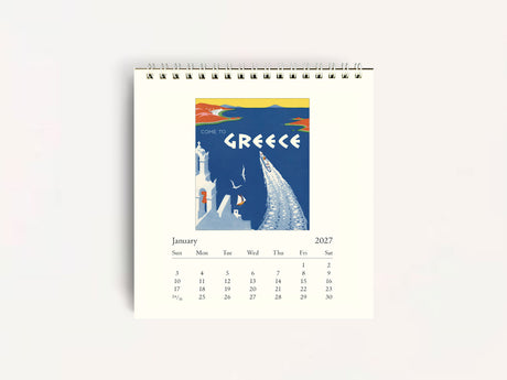 Cavallini 2027 DESK Calendar - Vintage Travel