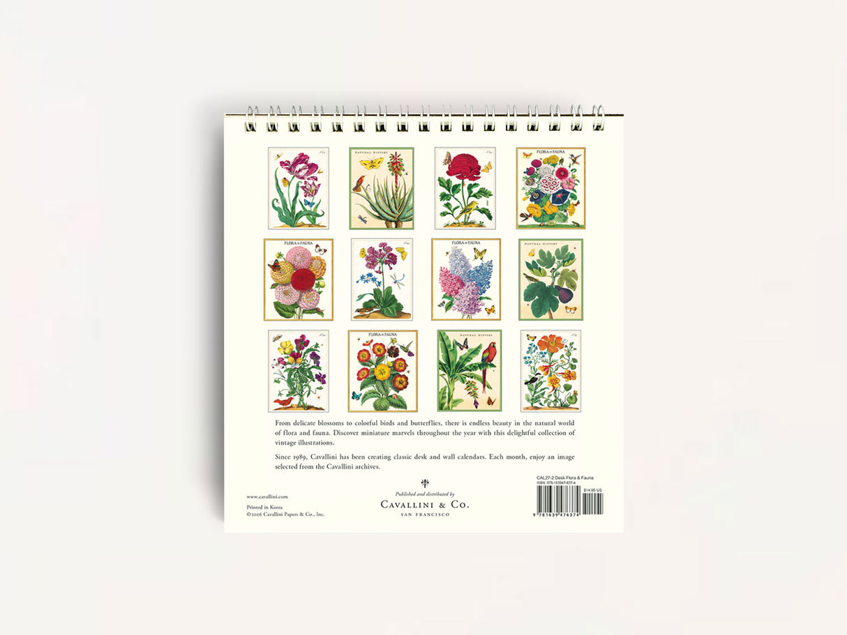 Cavallini 2027 DESK Calendar - Flora & Fauna