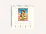 Cavallini 2027 DESK Calendar - Vintage Owls