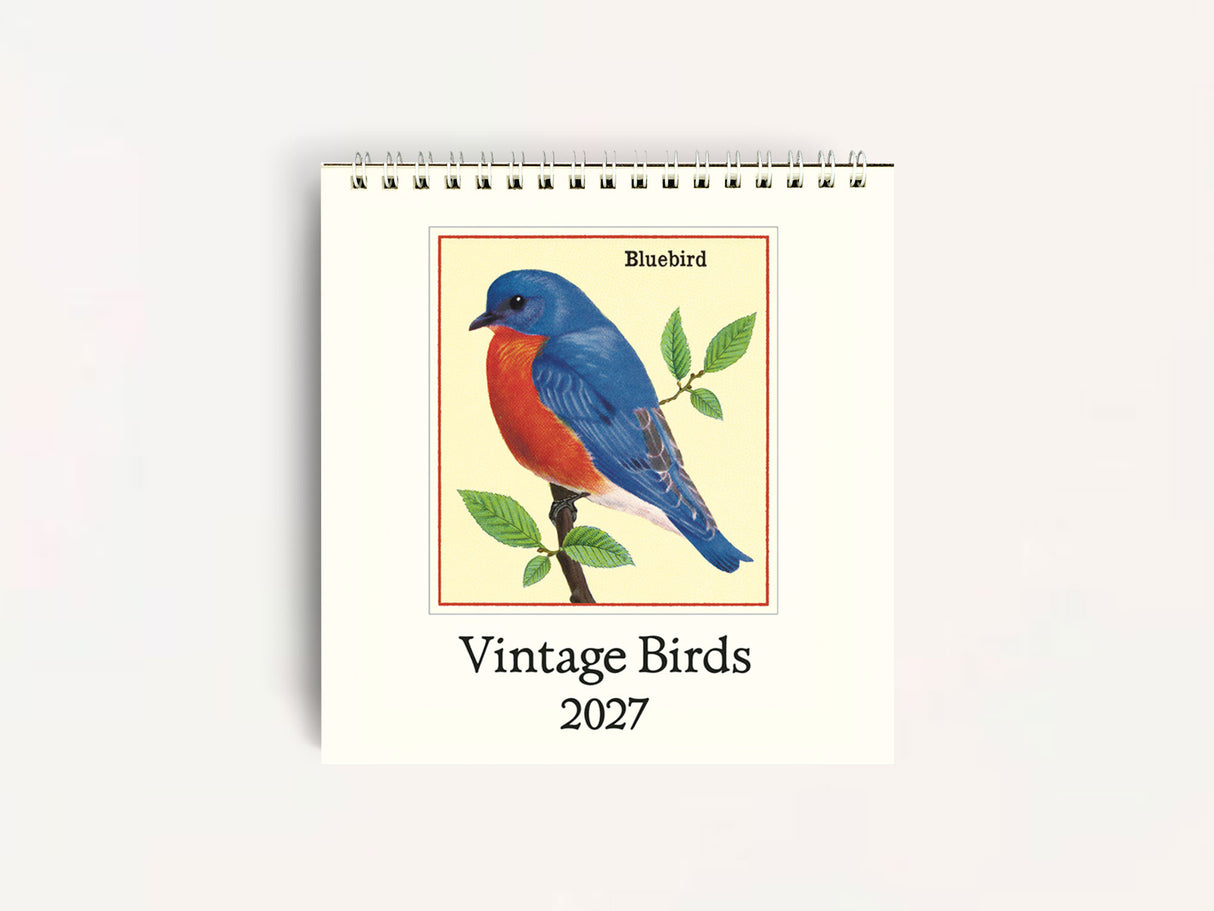 Cavallini 2027 DESK Calendar - Vintage Birds