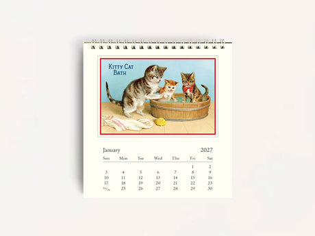 Cavallini 2027 DESK Calendar - Vintage Cats