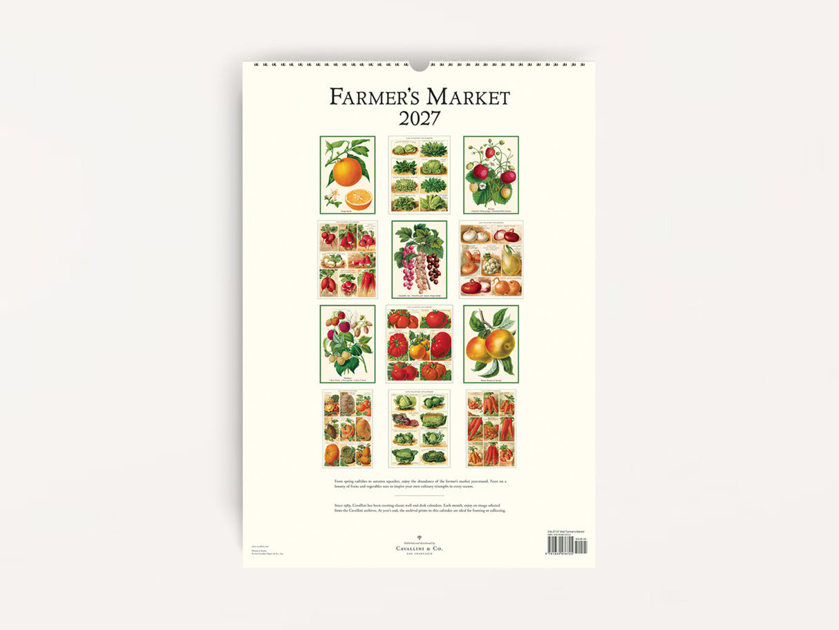 Cavallini 2027 WALL Calendar - Farmer's Market